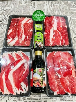 COMBO LẨU BÒ ANGUS TỔNG 800GR THỊ KÈM CHẤM + ƯỚP