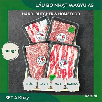 COMBO LẨU NHẬT A5 TỔNG 800GR